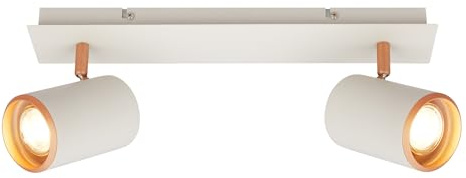 BRILONER - Plafoniera, orientabile, attacco GU10, max. 9 W, faretti soffitto, lampada soffitto, plafoneria soffitto, plafoniere da soffitto, plafoniera camera da letto, 40 cm, grigio-caffè chiaro