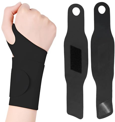 JYXNU Lot de 2 Protège-Poignet de Sport Noir - Bracelet de Soutien Réglable pour Musculation, Fitness, Tennis et Travail de Bureau - Bandeau de Poignet Respirant et Confortable pour Homme et Femme