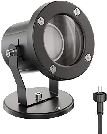 ledscom.de Gartenstrahler KUK für außen, Edelstahl, schwarz, 4,99W 430lm 100° warm-weiß