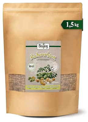Biojoy Ekologiska kikärter, torkade och hela, 1,5 kg | Osaltade, från Bulgarien, perfekta för matlagning, Cicer arietinum L.