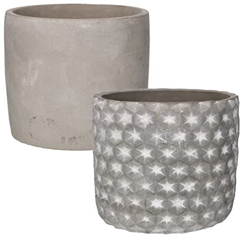 KOTARBAU® Blumentopf Übertopf 13 x 12 cm für Blumen Pflanzen aus Dekorativ-Beton ETNO Walze Glat