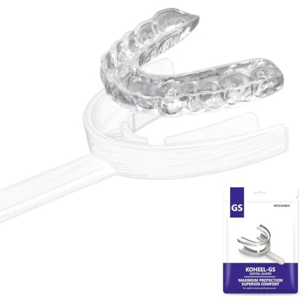 KOHEEL Protezione Bite dentale, facile da modellare, blocca il bruxismo, paradenti per il digrignamento notturno dei denti, 5 pezzi (Taglie grandi Bianco)