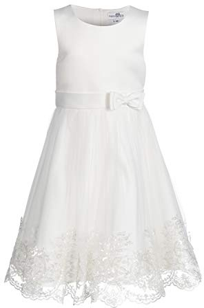 festliches Kinderkleid mit glitzernder Stickerei am Saum, Größe 146