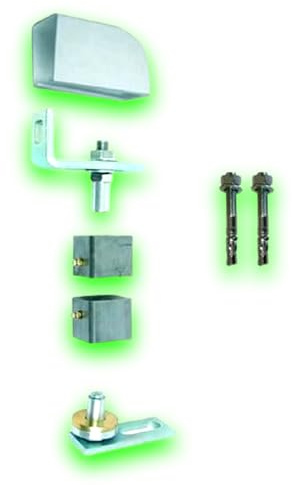 Déco fer Forgé- PIVOT Pour PORTAILS- Grandes Charge-Acier A Visser Reglable 115 mm x 80 mm-Ouvre Porte Portail Battant- KIT 2 Axe avec Bouchon M40x40 mm TUBE CARRÉ Utilisation Facile Garantie Robuste