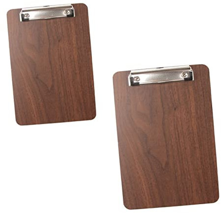 SHOWERORO Porte-Menu en Bois 2Pcs Support de Menu A4 et A5 Clip Pratique Cuisine et Restaurant Economiseur d'Espace pour Usage Domestique