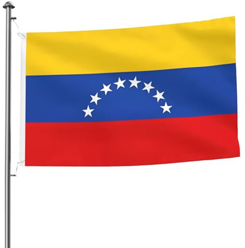 Bandera de Venezuela de doble cara de 5 x 8 pies, pancarta decorativa resistente para exteriores y jardín