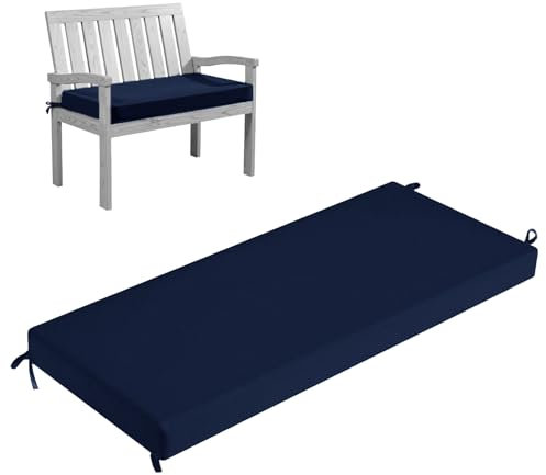 HJZPWB Cojin Banco Exterior 5 cm de Grosor Cojines para Banco Impermeable Colchoneta Banco Jardin Desmontable Cojines Banco Exterior Jardin Antideslizante Cojin para Banco,Dark Blue,80 * 35 * 5cm