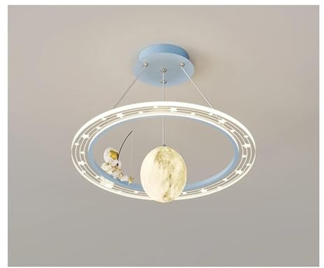 ljusarmaturer Kreativ Astronaut LED-ljuskrona for Barnrum - Nordisk Minimalistisk Taklampa Med Stjärnhimmel(Blue)