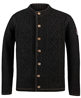 Stockerpoint Anton Trachtenstrickjacken, Nero (Antracite Antracite), 60 Uomo