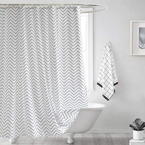 YISHU Welle Duschvorhang Wasserdicht Hochwertige Qualität Anti-Schimmel mit 12 Duschvorhangringe für Badezimmer 180x200cm