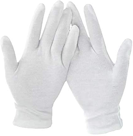 axentia 133175 Stoffhandschuhe Handschuhe, 1 Paar, weiß, Größe L, ca. 22 x 10 cm