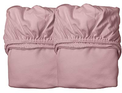 Leander Laken/Spannbetttücher - 2 Stück für Leander Juniorbett + Luna Babybett 140x70cm - Farbe: dusty rose