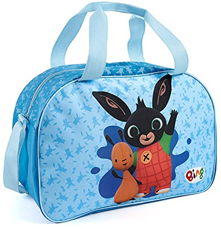 PERLETTI Borsa Sport Bing per Bimbi con Tracolla - Borsone Palestra con Stampa Bing e Flop per Bambini Azzurro e Blu - Sacca Sportiva Bambino Ideale per Tempo Libero e Viaggi - 28x41.5x21