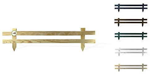 Floranica Liten trädgårdsstaket 4 st. 20 cm x 100 cm natur – Mini stickstaket, dekorativt staket, friesiskt staket, spjälstaket, för nedstickning, trädgårdsstaket, rabattstaket, impregnerat furuträ