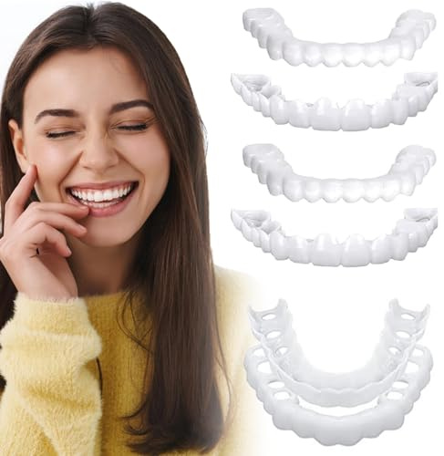 2 Pezzi Dentiera Provvisoria Superiore E Inferiore, Denti Finti Da Applicare Da Soli Kit Sbiancante Denti Fascette, Sorriso Falso Denti Cosmetico Per Uomini E Donne