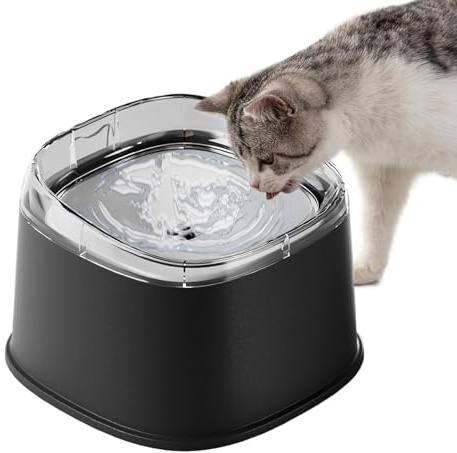 Wassernapf mit Spritzschutz für Hunde | Wasserspender mit langsamem Fluss für mittelgroße und große Hunde – auslaufsicherer 2-Liter-Tank, für Getränke, Katzen, Innen- und Außenbereich, Auto und Reise