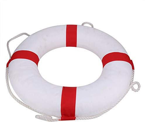 Masyrt Life Preserver - Anillo de natación para niños, con cuerda de nailon resistente, anillo de seguridad de espuma y tela Oxford, 49 cm de diámetro, para la seguridad de la piscina