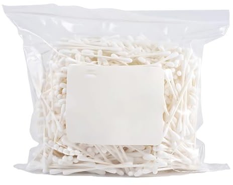 Vestamore Wattestäbchen mit doppelter Spitze, 1000 Stück, Papierstäbchen, weiche Spitzen für Babypflege, Make-up und Heimgebrauch, kompakt, 9,9 x 9,9 x 5,1 cm Größe