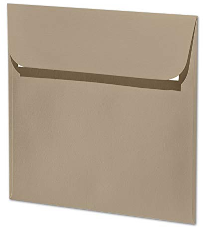 ARTOZ 75x quadratische Briefumschläge taupe (Braun) 100 g/m² - 16 x 16 cm - Kuvert ohne Fenster - Umschläge mit Haftklebung