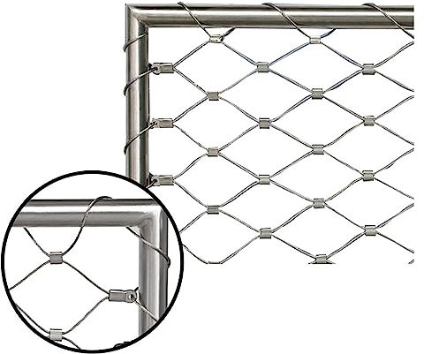 Drahtgitter Verzinkt Verzinkte Drahtzaunrolle, Maschenloch 10 Cm, Schnappverbindung, Diebstahlsicherer Gewebter Zaun, Flexibles Garten-, Bauernhof-, Treppen- Und Balkonschutznetz ( Color : Silver-3mm