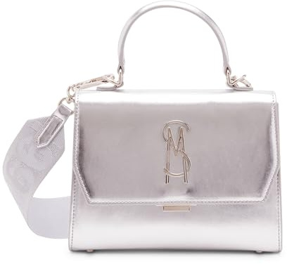 Steve Madden Damen Lattuca Blattuca Kleine Umhängetasche mit Tragegriff Oben, Silber