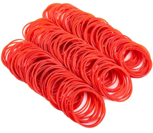 Rubber Bands Red Rubber Elastic Bands 400PcsThick Natural Rubber Bands Heavy Duty Strong Elastic Bands for Tie Dye, Hair Home, Pens, Crab,Catapults, Bills, Bank Paper, Office Supplies(38mm)