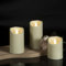 Abrief Lot de 3 bougies LED d'extérieur avec fonction minuterie - Pour camping, mariage, décoration d'intérieur - Diamètre : 7,5 cm - Hauteur : 10/12,5/15 cm