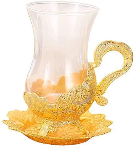 MAGICLULU Tazas De Café Tazas De Té Transparente Juego De Té Platillo Para Espresso Para Mujeres y Niñas