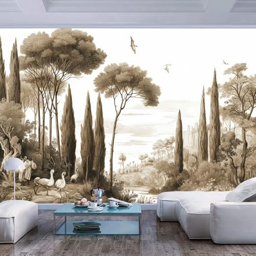 Papel tapiz fotográfico 3D Boceto de paisaje natural de plantas forestales Papel pintado creativo DIY arte de la pared mural para sala estar comedor dormitorio decoración Imprimir foto