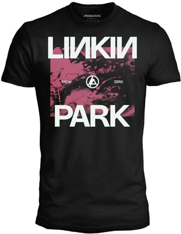 Linkin Park T-shirt från noll. Officiell T-shirt unisex unisex bomull vanlig tröja vuxen pojke, Svart, M