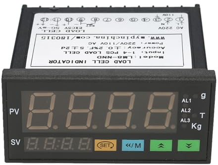 Aumotop Indicatore di Celle di Carico Ad Alta Precisione per Misuratore Pesatura Digitale a LED per Strumenti Pesatura ABS 1-4 Celle Carico