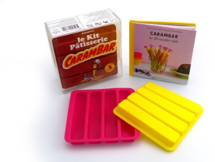 Le kit patisserie Carambar: 1 livre et 3 moules en silicone