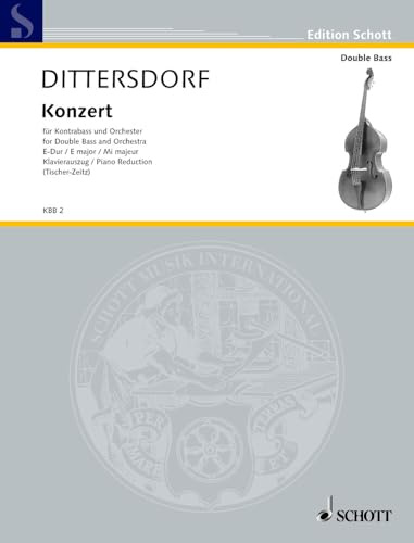 Konzert E-Dur: Krebs 172. Kontrabass und Orchester. Klavierauszug mit Solostimme. (Edition Schott)