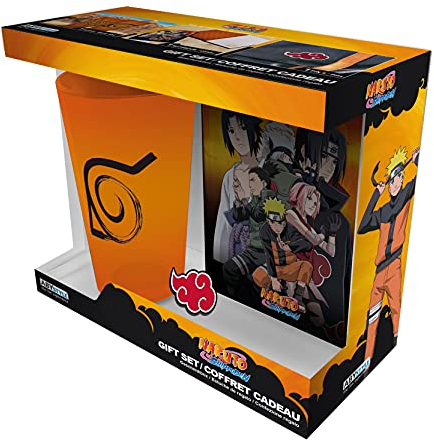 ABYSTYLE - NARUTO SHIPPUDEN - Pck Verre XXL + Pin's + Carnet Naruto