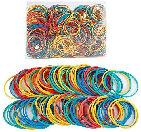 DesertBoy estirable Gomas Elásticas multicolores 38 * 1.5mm Bolsa de goma elásticas para organizar suministros de oficina(200g ,acerca 500 piezas )