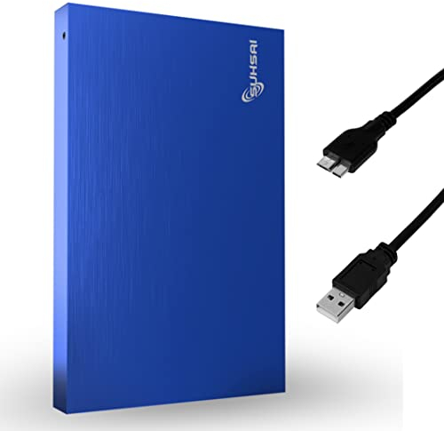 SUHSAI Disque Dur Externe Portable 320Go HDD de Sauvegarde 2,5 Disque Dur Externe USB 3.0 Stockage de données, Compatible pour Ordinateur Portable, PC, Mac, fenêtre, Console de Jeu – Bleu