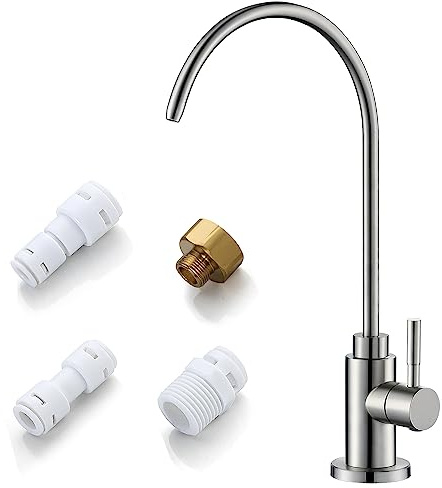 VMASSTONE Reverse Osmosis Faucet Fits Most RO Units or Water Filtration System, Non-Air Gap Stainless Steel Drinking Water Faucet for Bar, Kitchen Sink, RV (DM001 BN)