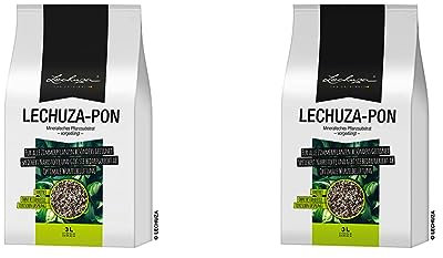 Lechuza – Pon – Terreau Mineral Neutre – Contient de l'engrais – 3 litres (Lot de 2)