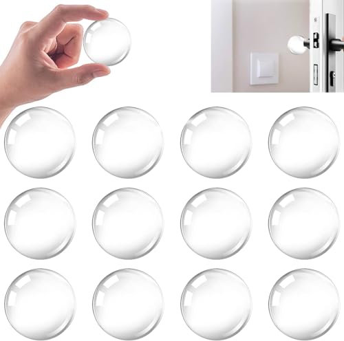 smartelf 12 Stück Gummipuffer Selbstklebend, Türpuffer Transparent, Gummifüße Selbstklebend, Türklinken Stopper, Hochelastische Türgriff Schutz, Elastikpuffer Transparent Selbstklebend für Tür, Wände
