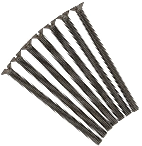 Evoges M3.5 x 50mm Long Flat Head Electrical Machine Screws for Flat Plate Sockets Switches Plugs, Steel, Countersunk, Slotted, Black Nickel, Pack of 20