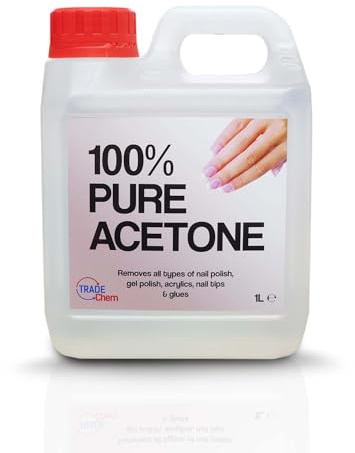 Acetone Gel Nail Polish Remover Nail Varnish Remover Pure Acetone | 99.8% pure acetone for gel, BIAB and acrylic removal, nail glue, super glue, surface cleaning, resin thinning and prep