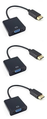 Uonlytech 3 Piezas al Adaptador vga Adaptador VGA-P Convertidor VGA USB Conversor de señal de Video vídeos convertidor de Video Adaptador Macho a vga Hembra Piso Cable Cabeza Masculina 1080p