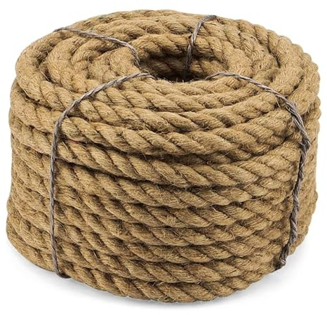 Juteseil, Hanfseil, 12 mm dick, Jute-Hanfseil, 10/20/30/40/50 m, Juteschnur, Manilla-Seil, for Garten, Dorf, DIY, Kunst und Handwerk, Dekoration (Größe: 12 mm, 30 m) (Größe: 12 mm, 20 m) ( Size : 12MM