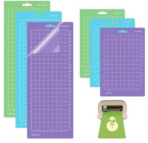 Lot de 6 tapis de découpe pour Cricut Joy 4,5 x 12 + 4,5 x 6,5 Variety Grip Tapis de coupe Accessoires de rechange pour machine de découpe
