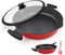 Bobikuke Padella 32 cm con coperchio, padella antiaderente 2 in 1 grande padella in alluminio, per tutti i tipi di fornelli