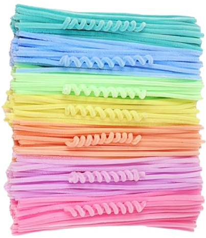Rainbow Pipe Cleaner's 300-Terbo-Fuzzy Chenille Sticks i blandade färger för barn och vuxna, perfekta uppfattningar för DIY-konst, , dekoration, skolleksaker och återanvändning