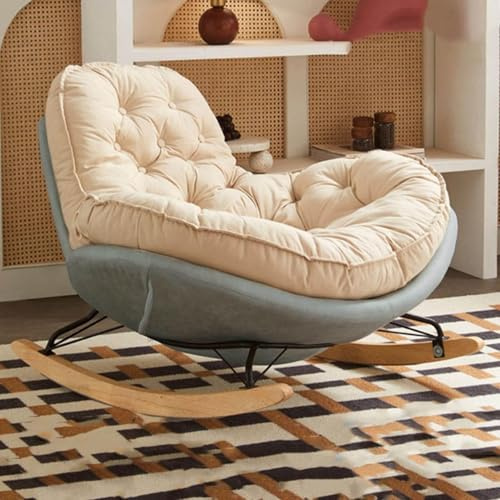 TINGMIAN Mecedora Relajante Mecedora Tapizada Extragrande Sillones Grandes con Asiento Acolchado For Sala De Estar Y Dormitorio(Grey)