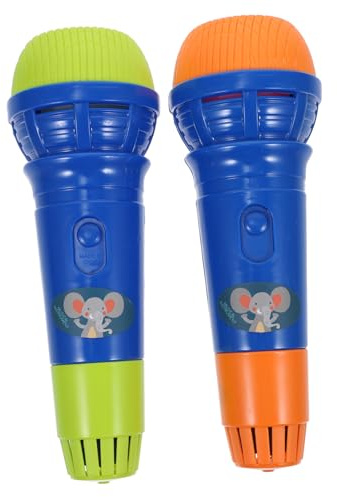 Gogogmee Microfono Giocattolo Musicale per Bambini Set 2 Pezzi Microfono Karaoke Giocattolo Educativo Precoce Portatile per Sviluppo Capacità Canto e Apprendimento Colore Casuale