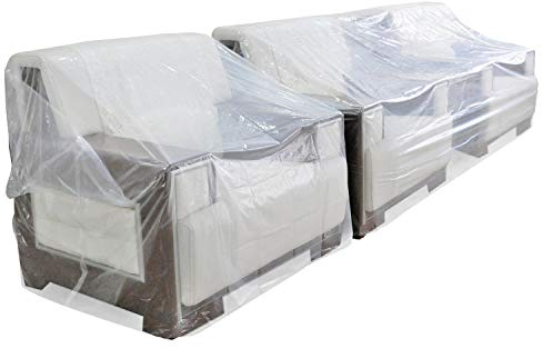 TopSoon Funda para sofá 3 Plazas Plástico Transparente 340 x 117 cm