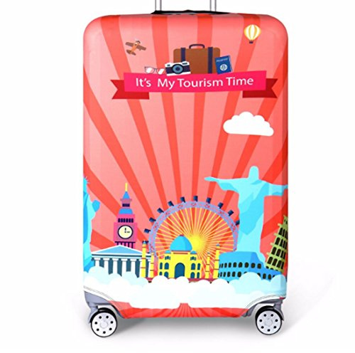 YianBestja Elastisch Reise Kofferschutzhülle Abdeckung Waschbar Kofferhülle Schutz Bezug Luggage Cover für 18-32 Zoll Koffer (Küste, XL (29-32 Zoll))